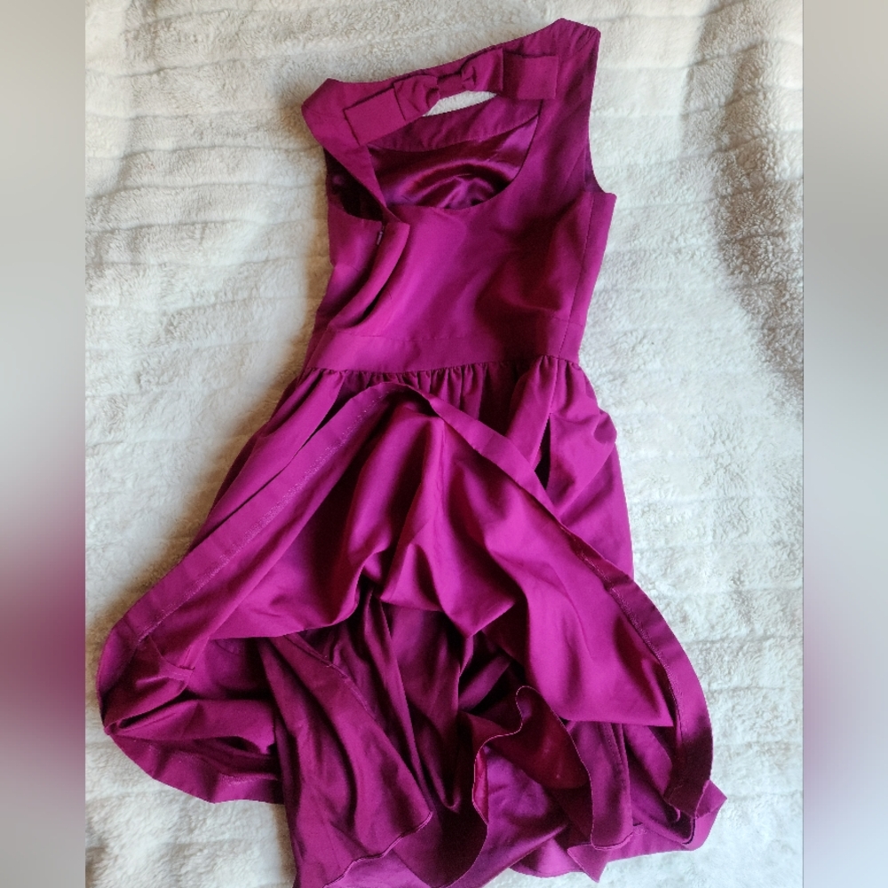 Ted Baker London fit and flare dress Open Back Bow Fuschia Sz 6 Nwt TB sz 2 - Picture 10 of 11